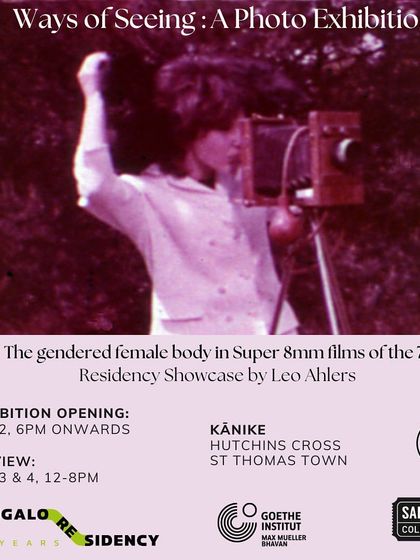 The poster for a residency showcase by Leo Ahlers, exploring the gendered female body in Super 8mm films of the 70s.