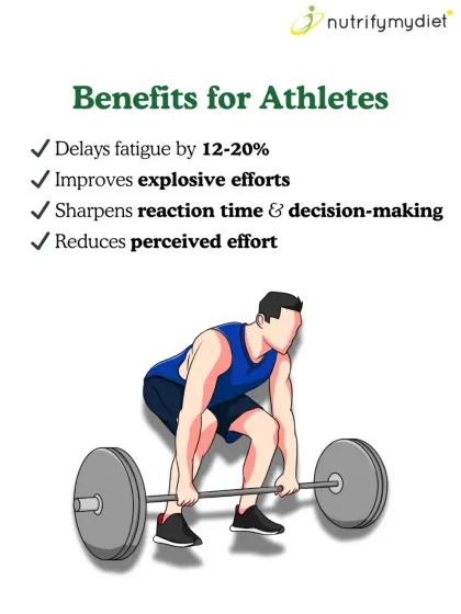 For athletes, the benefits of caffeine include delaying fatigue by 12-20%, improving explosive efforts, and sharpening reaction time and decision-making.