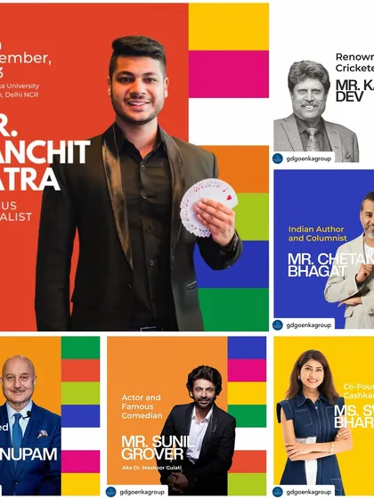 An incredible honor to be on the same lineup as legends like Kapil Dev, Anupam Kher, Chetan Bhagat, and Sunil Grover for the GD Goenka University event.