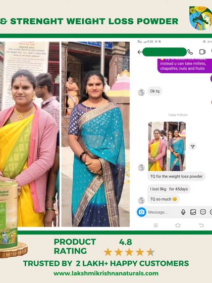 A real customer chat showing an 8 kg loss in 45 days. This kind of direct feedback is the best proof of how our Slim & Strength powder works.