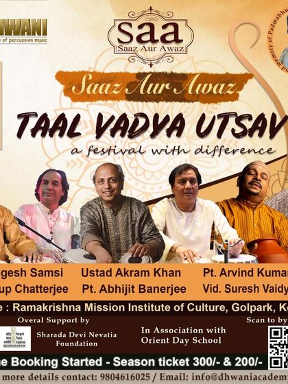This poster is for a unique 'Taal Vadya Utsav', a festival of percussion, where I shared the stage with several other master percussionists in Kolkata.