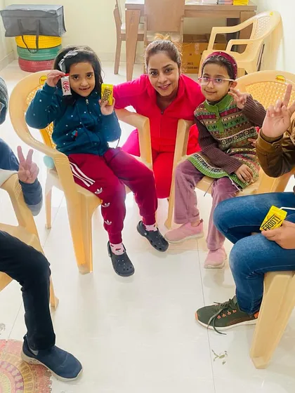 Party time with my wonderful kids! We always make sure to celebrate our achievements together with some treats and fun.