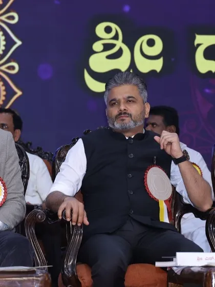 A candid moment on stage during the Jayanti Mahotsav. These gatherings are a vital part of our social fabric.