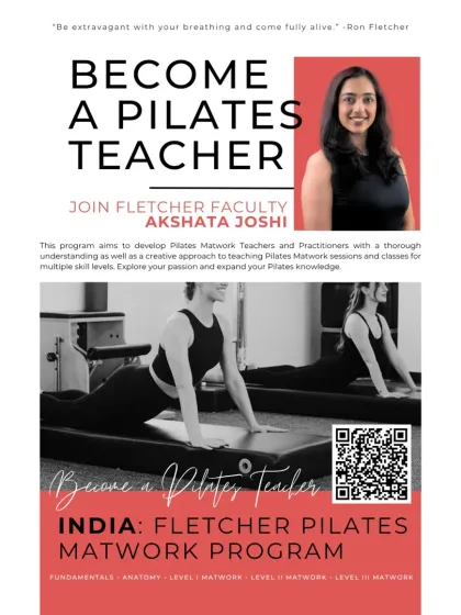 This is your invitation to become an internationally certified Pilates teacher. My program gives you a thorough understanding of the Fletcher method, from fundamentals to advanced matwork, so you can build your own creative and effective teaching practice.