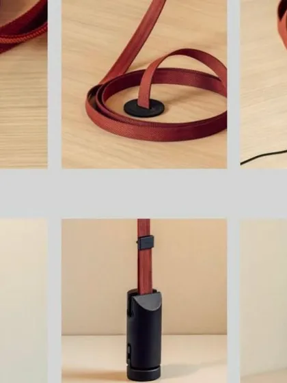 This collage shows the step-by-step process of assembling our Braided Tape Series. It illustrates how the flexible tape connects to the power source and various light fixtures, highlighting the system's modular and user-friendly design.
