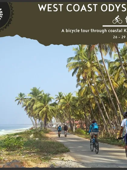 Imagine cycling on a quiet road with the Arabian Sea on one side and lush palm trees on the other. This is a typical day on our West Coast Odyssey, a journey through the heart of coastal Karnataka.