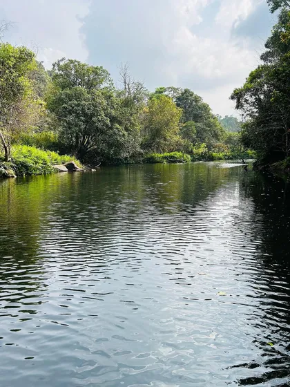 The serene river where we conduct our water activities like rafting and kayaking.