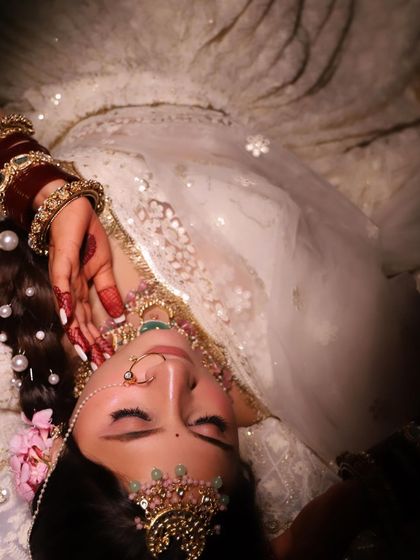 A beautiful overhead shot capturing the essence of bridal beauty. This is the kind of creative photography we encourage for portfolios.