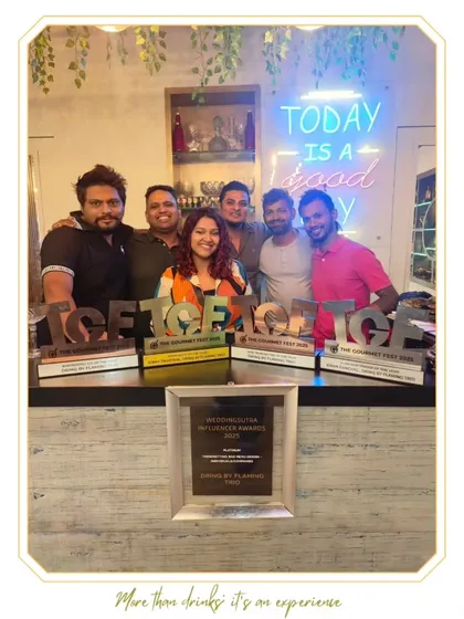 The team celebrates our success at The Gourmet Fest and the WeddingSutra Influencer Awards. Posing with our trophies, we share the joy of being recognized for our hard work and passion for mixology.