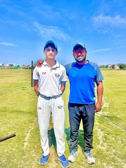 Preet Malik after scoring a great century, 120 runs.