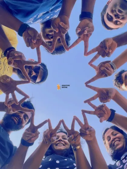 A circle of friendship. This creative group photo from one of our treks perfectly captures the connection and unity of our travel tribe.