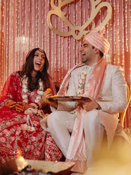 The pure, unscripted joy of a wedding ceremony. Tanya’s laughter says it all. Her makeup was designed to be radiant and tear proof, letting her enjoy every single moment without a worry.