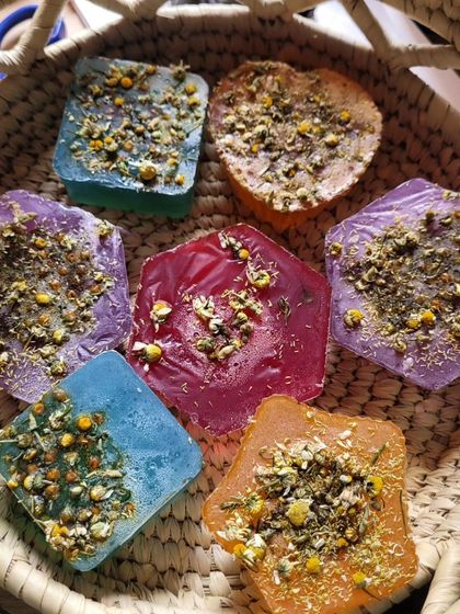 These jewel toned soaps are not just pretty, they are packed with the gentle, skin loving properties of chamomile.