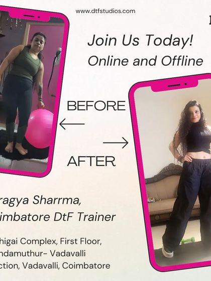 Pragya, our Coimbatore trainer, showcases her own amazing transformation. Our trainers live the DtF philosophy and are walking proof of its effectiveness.