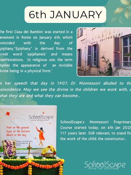On January 6th, the day the first Casa dei Bambini was started, we inaugurated our 2025 Pre-primary course, standing for the work of the child, the constructor.