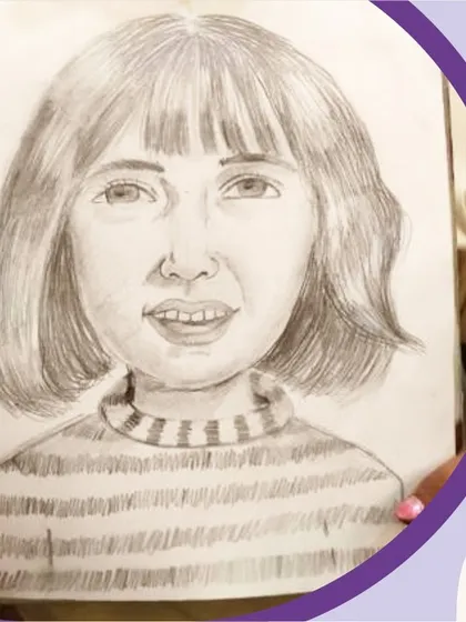 This realistic portrait was created by one of my 9 year old students, showcasing what is possible with dedicated coaching. I guide students through the fundamentals of portrait drawing, including understanding facial anatomy and shading techniques, to help them bring their subjects to life on paper, even if they are just starting out.