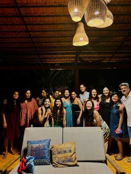 The wonderful community of my first yoga retreat in Goa. The connections made here were the heart of the experience.