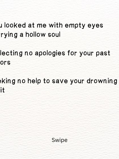 A poem about encountering someone from a healing past. It speaks of empty eyes and the mourning of a lost goddess.