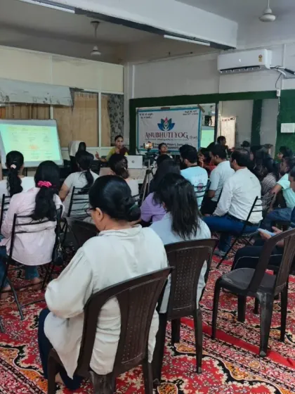 A wide shot of our PCOD/PCOS workshop in session. We ensure our studio is a comfortable and welcoming space for learning and community building.