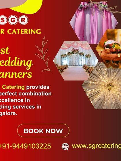 A glimpse into the different elements we manage: elegant stage draping, a fully decorated mandap, ambient lighting, and traditional ceremony details. We provide a perfect combination of excellence.