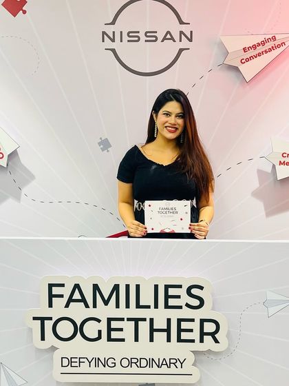 At the "Families Together" event for Nissan India. These events are all about creating memories, and I facilitate activities that bring families closer.