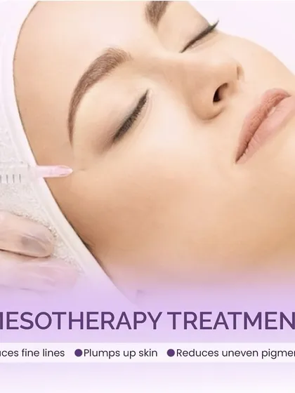 Mesotherapy treatment involves delivering essential nutrients directly into the skin to reduce fine lines, plump up the skin, and reduce uneven pigmentation for a hydrated, youthful glow.
