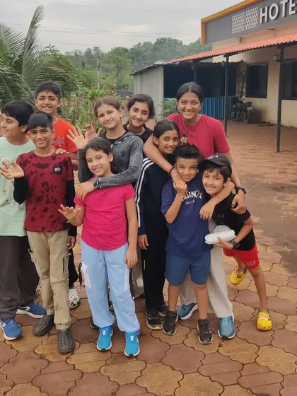 A happy group photo outside our hotel during the Chiplun camp. The smiles on their faces show the positive and supportive atmosphere we cultivate.
