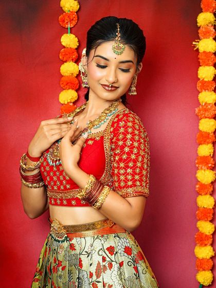 Thesparklebox - Occasion Wear Jewellery Rental Vibrant Kempu & Antique Sets photo 9