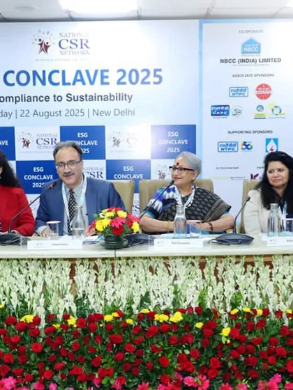 Our Group CHRO, Anita Maalik, speaking at the ESG Conclave 2025. Her session on "Leveraging Technology & Innovation for ESG-aligned CSR" highlighted our commitment to using technology as an enabler for transparent and impactful sustainable development.