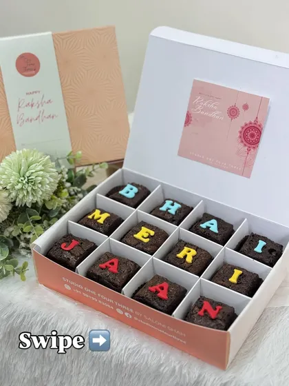 Sometimes, the simplest words mean the most. This "Bhai Meri Jaan" brownie box for Rakhi is one of my most popular edible gifts, offering a personal and heartfelt way to express love through delicious, handmade treats.