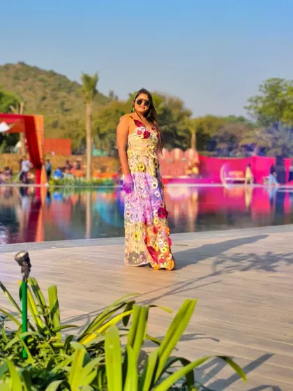 The poolside at Ananta Spa & Resort provided a breathtaking backdrop for this Haldi celebration. Hosting events at such scenic destination venues is always a treat.