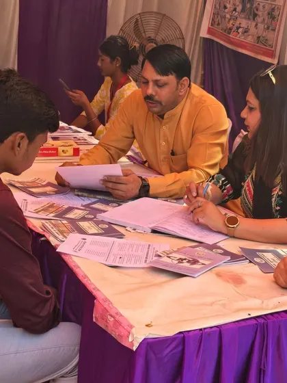 Listening to a young man's concerns at the legal aid camp. We address a wide range of issues, from family law and domestic violence to senior citizen rights, ensuring everyone has a chance to be heard.