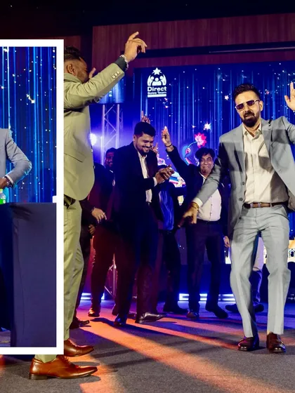 Leading the celebrations and dancing on stage with the award winners at the Champions Summit in Phuket.