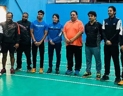 **Our Coaching Team with a National Expert.** Our dedicated coaching staff with National Coach Vijaydeep Singh Nita, sharing knowledge and expertise to elevate our training programs.
