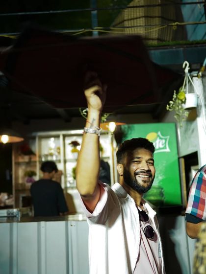 The joy of performance. A participant celebrates a great set during the DJ night, showing the fun and supportive atmosphere we cultivate.