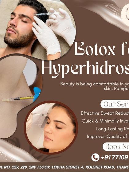 This graphic explains the use of Botox for hyperhidrosis. It's a quick, minimally invasive treatment that provides long-lasting relief from excessive sweating, dramatically improving quality of life.