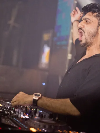 Lost in the music and the moment at Sinq Nightclub in Goa. This is me in my element, feeding off the crowd's energy and pouring it all back into the mix. It's all about passion and performance.