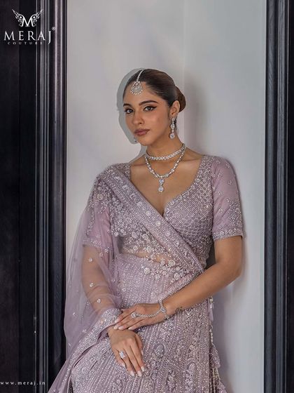 Meraj Couture - Luxury Occasion Wear Ethereal Lehengas: Pastels & Ivories photo 17