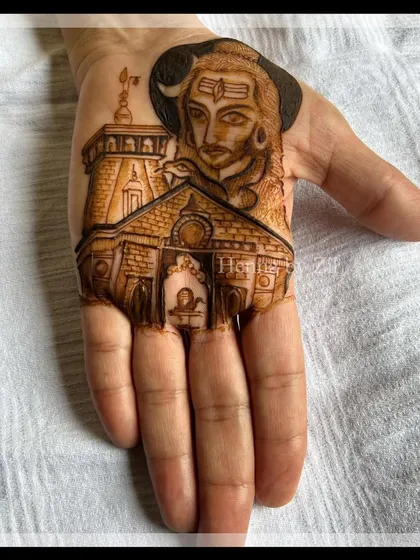 Har Har Mahadev! A powerful portrait of Lord Shiva with the Kedarnath temple in the background. This design is for the truly devout and showcases my ability to create complex, meaningful scenes.