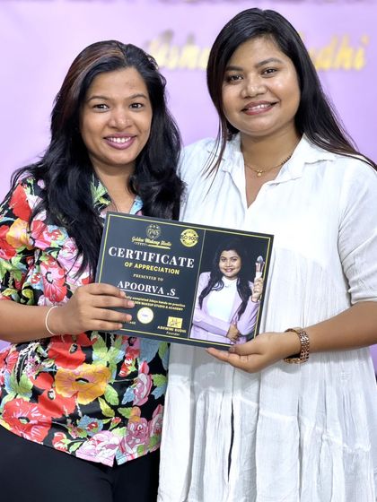 Receiving a certificate of appreciation after a 3-day masterclass with Ashwini Mam from Golden Makeup Studio. I always take opportunities to learn new signature looks and techniques.