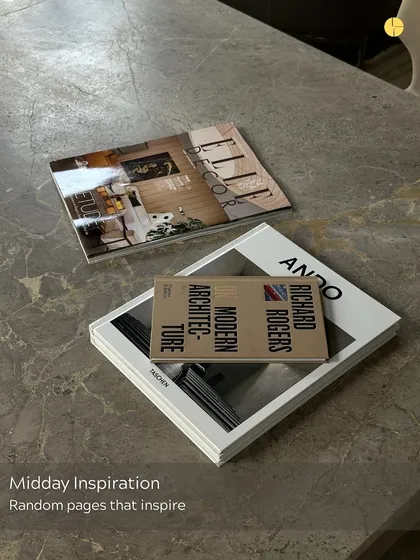Midday inspiration. Sometimes it's the random pages in the architecture books scattered around our studio that spark the next big idea.