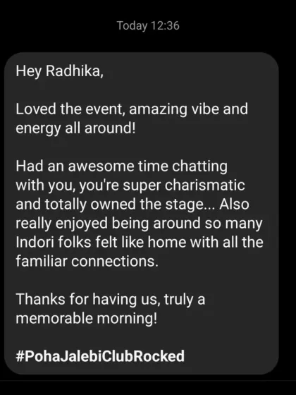 Radhika Mohta - Corporate & Community Events The Poha-Jalebi Club: More Than Just Breakfast photo 13