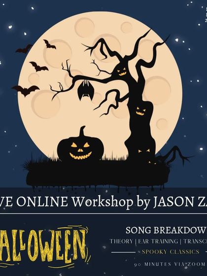 Our special Halloween-themed class. In this live online workshop, we break down the chords and melodies of spooky classics, exploring the music theory that creates an eerie and fun atmosphere.