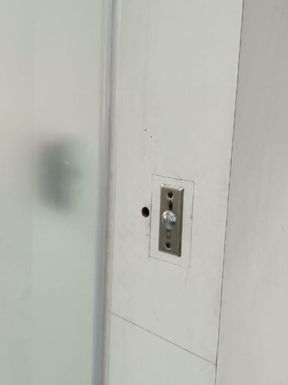 The exit button installed for the low-budget access control system. It provides a straightforward way for people to exit the secured room.