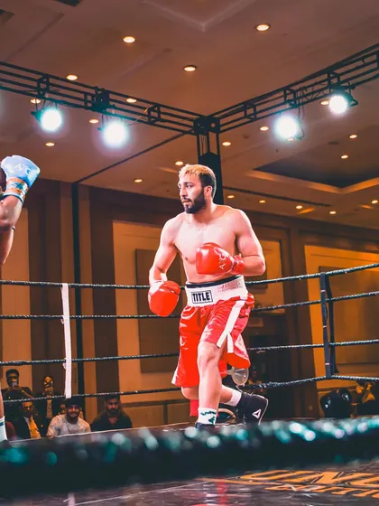 A professional bout in progress. The focus and determination required at this level are immense.