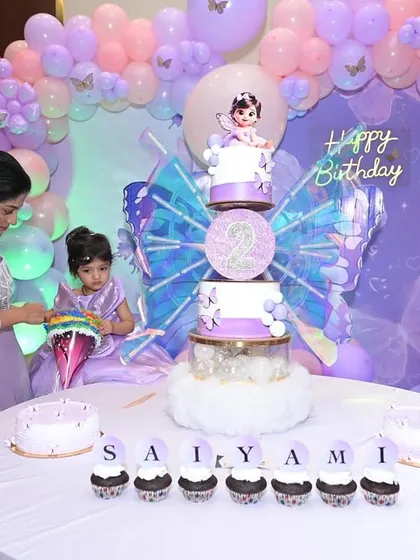 The beautiful setup for Saiyami's second birthday party.