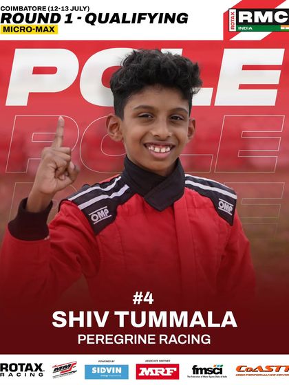 Shiv Tummala of Peregrine Racing takes pole in the Micro Max class for Round 1.