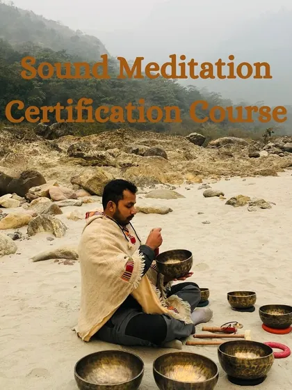 My journey has taken me to incredible places, like this riverside in the mountains, to deepen my connection with sound. This same dedication is what I bring to my Sound Meditation Certification Courses, where I guide others to become facilitators of this healing art.
