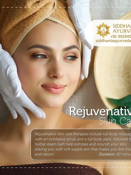 Experience a complete reset with my rejuvenative skin care therapy. This 90-minute session includes a full-body massage, an exfoliating herbal scrub, and a nourishing body pack to leave your skin soft, supple, and glowing.