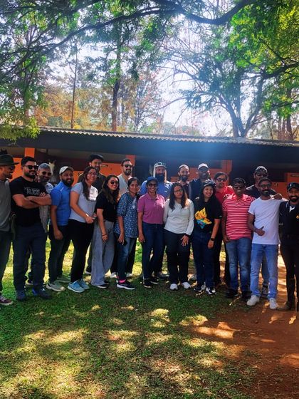 The team from Decathlon enjoying a fun-filled outing at our school. We offer tailored corporate packages that can include everything from horse rides to behind-the-scenes stable tours.